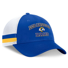Los Angeles Rams Fundamentals Side Stripe Trucker Adjustable Hat Royal/White