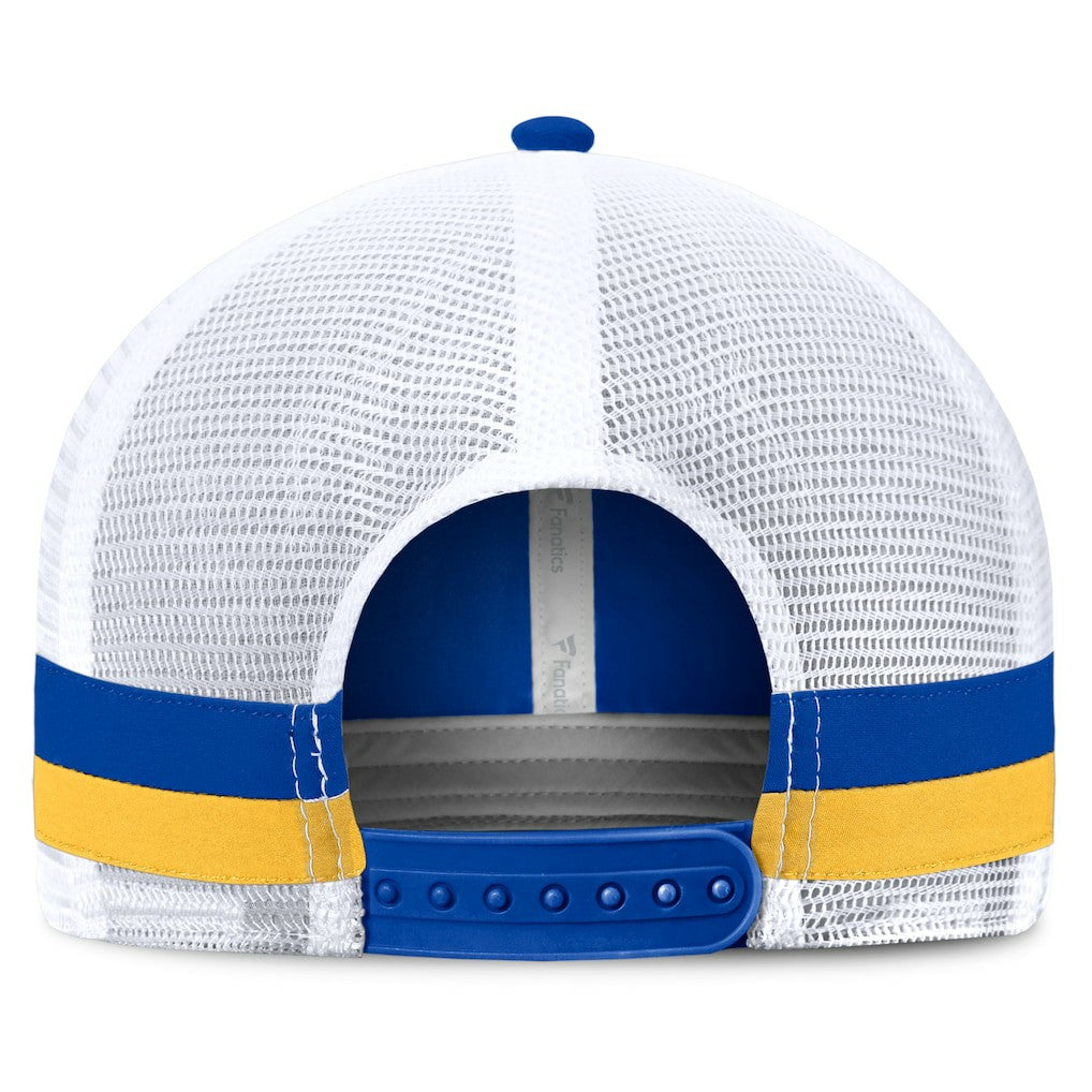 Los Angeles Rams Fundamentals Side Stripe Trucker Adjustable Hat Royal/White