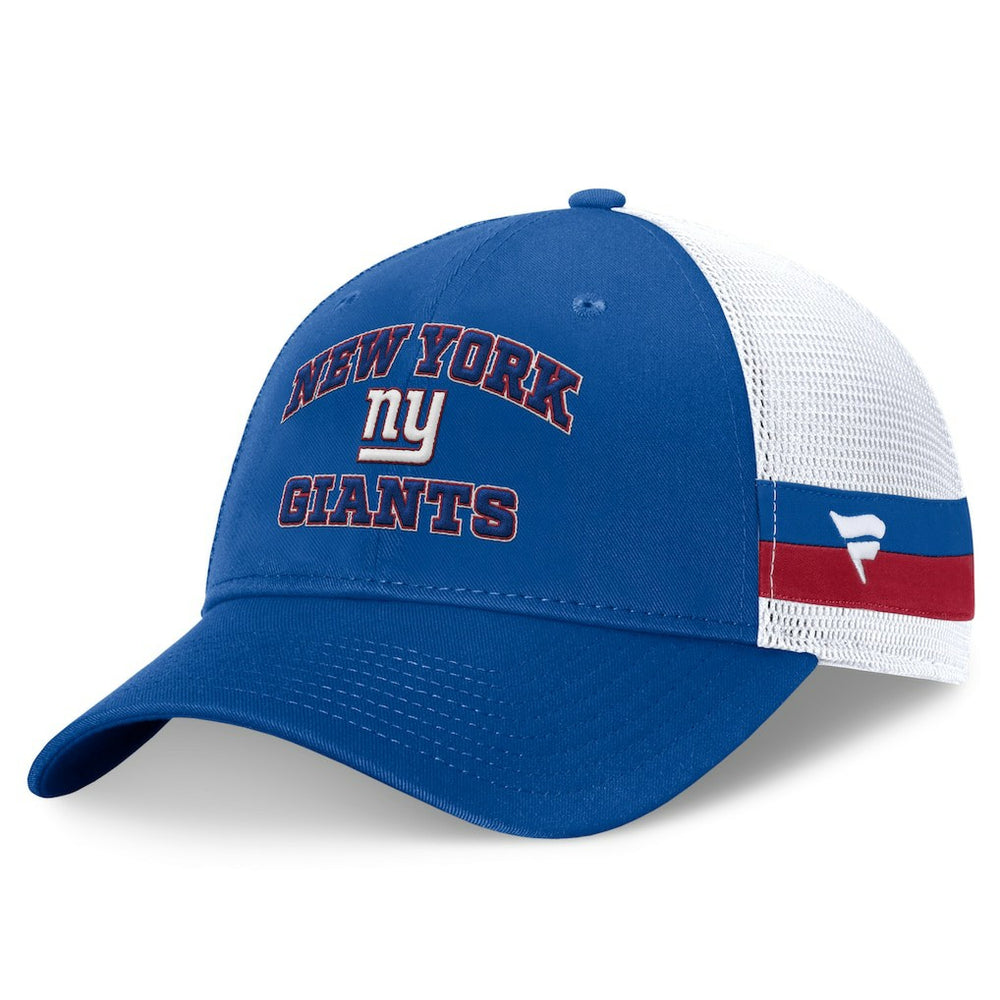New York Giants Fundamentals Side Stripe Trucker Adjustable Hat Royal/White