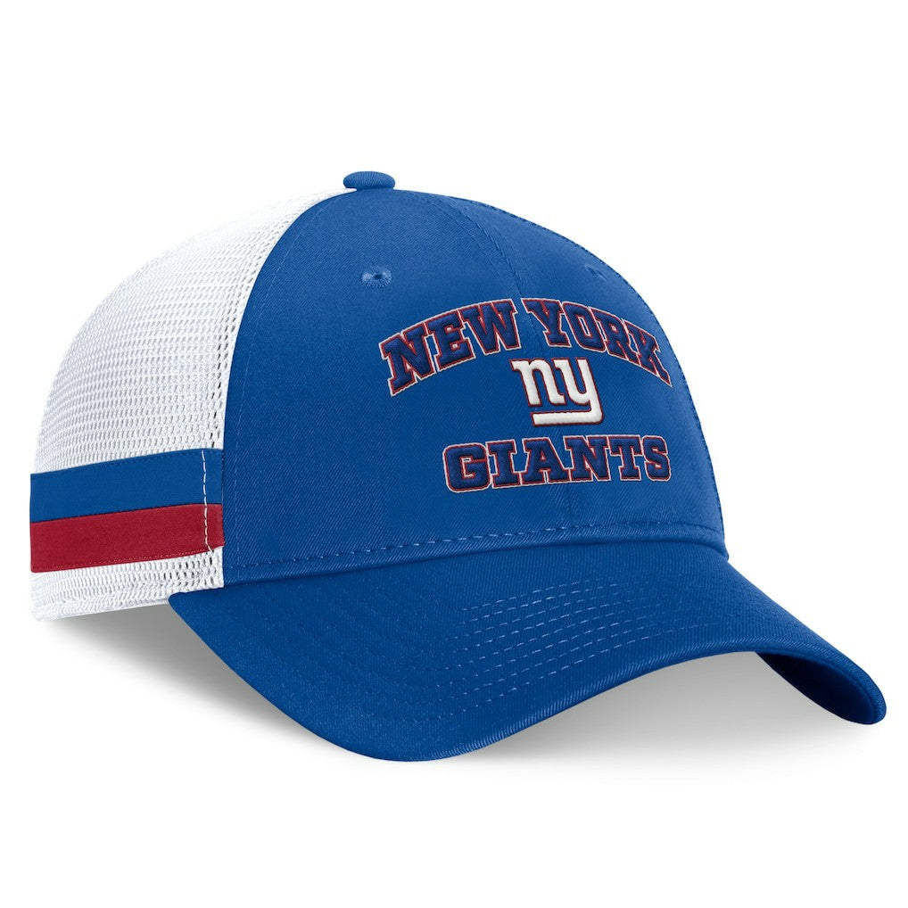 New York Giants Fundamentals Side Stripe Trucker Adjustable Hat Royal/White