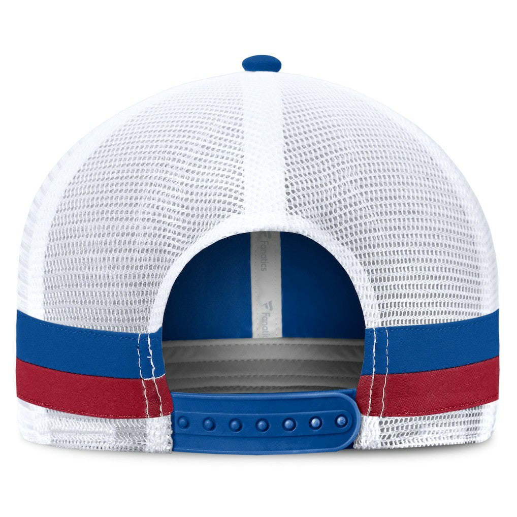 New York Giants Fundamentals Side Stripe Trucker Adjustable Hat Royal/White