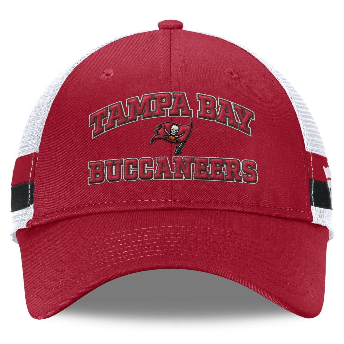 Tampa Bay Buccaneers Fundamentals Side Stripe Trucker Adjustable Hat Red/White