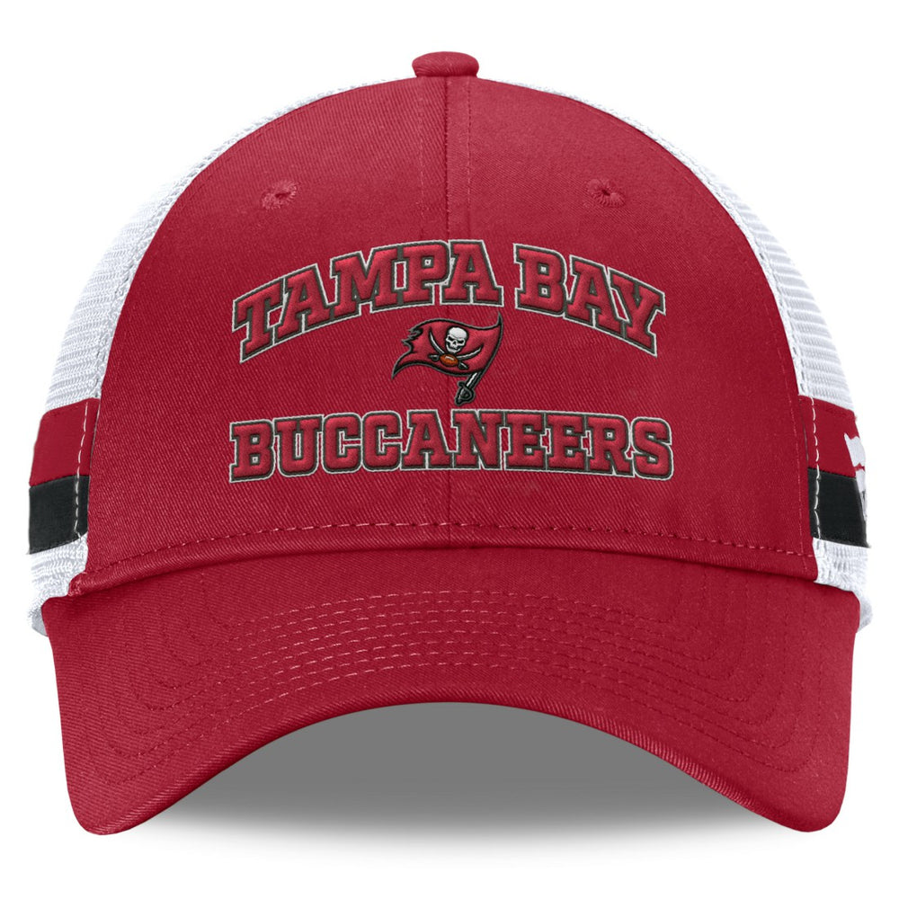 Tampa Bay Buccaneers Fundamentals Side Stripe Trucker Adjustable Hat Red/White