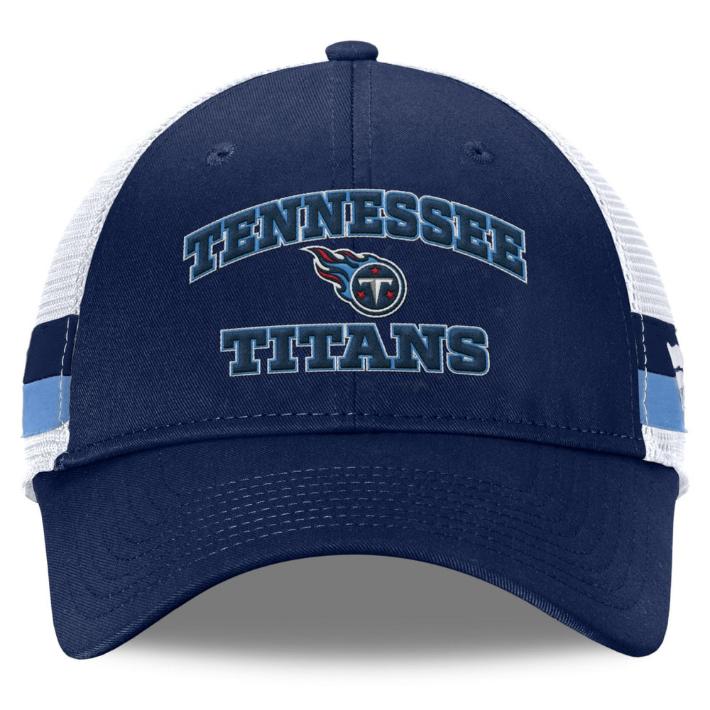 Tennessee Titans Fundamentals Side Stripe Trucker Adjustable Hat Navy/White