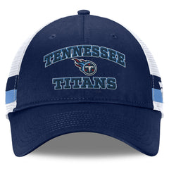 Tennessee Titans Fundamentals Side Stripe Trucker Adjustable Hat Navy/White