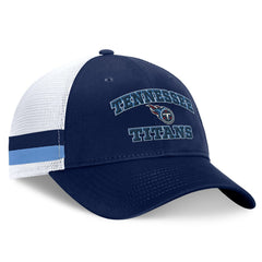 Tennessee Titans Fundamentals Side Stripe Trucker Adjustable Hat Navy/White