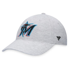 Miami Marlins Fanatics Logo Adjustable Hat - Heather Gray Hats