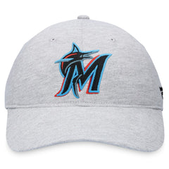 Miami Marlins Fanatics Logo Adjustable Hat - Heather Gray Hats