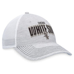 Chicago White Sox Fanatics Logo Trucker Adjustable Hat - Heather Gray/White Hats