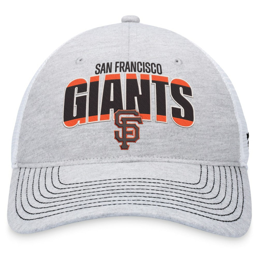 San Francisco Giants Fanatics Logo Trucker Adjustable Hat - Heather Gray/White Hats