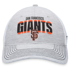 San Francisco Giants Fanatics Logo Trucker Adjustable Hat - Heather Gray/White Hats