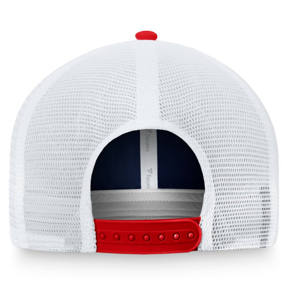 Boston Red Sox Fanatics Two-Tone Patch Trucker Adjustable Hat - Navy/Red Hats