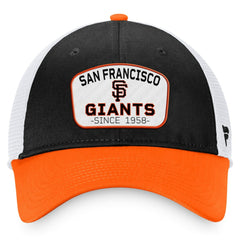 San Francisco Giants Fanatics Two-Tone Patch Trucker Adjustable Hat - Black/Orange Hats