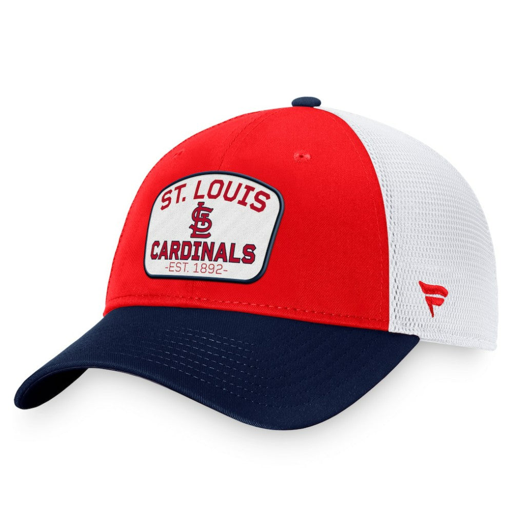 St. Louis Cardinals Fanatics Two-Tone Patch Trucker Adjustable Hat - Red/Navy Hats