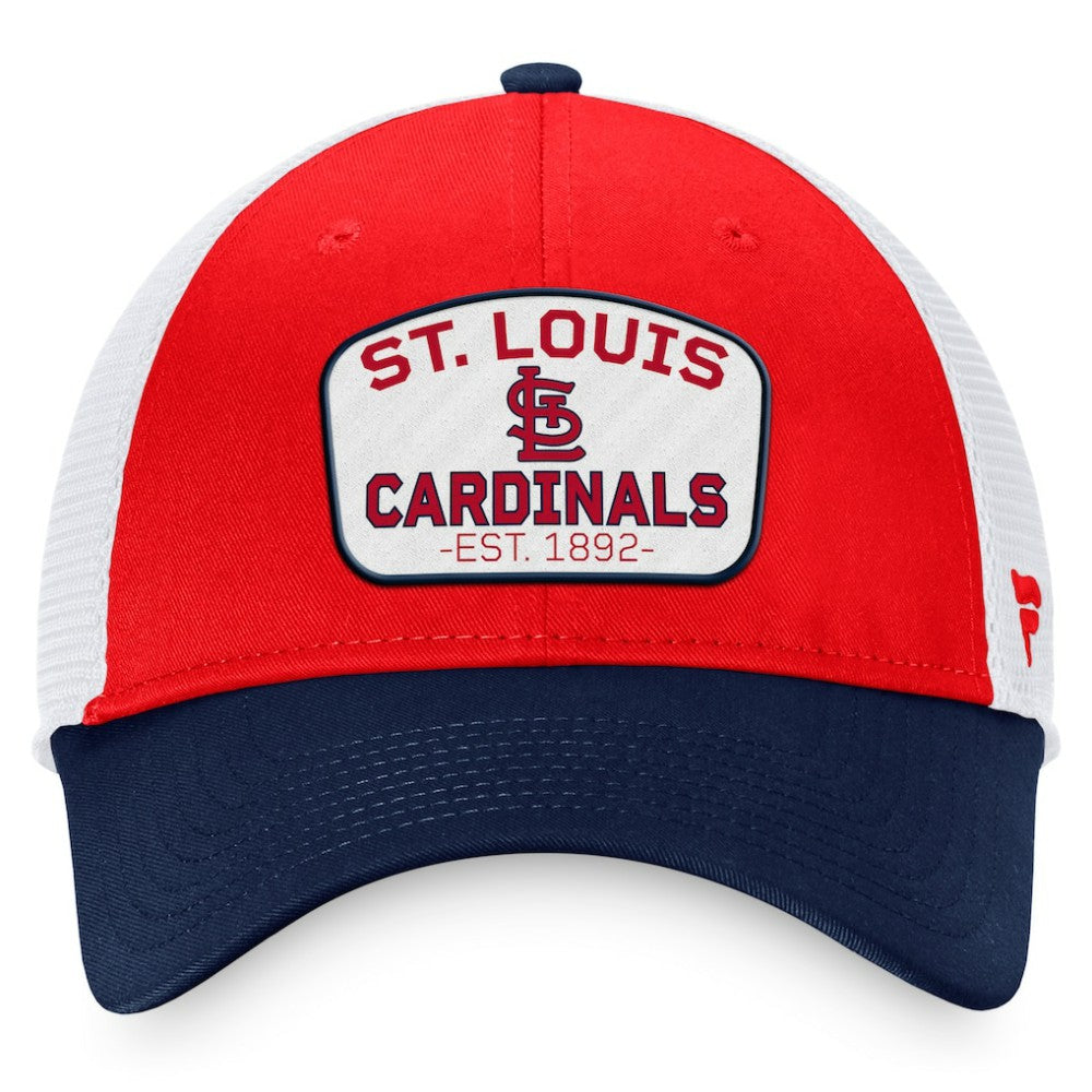St. Louis Cardinals Fanatics Two-Tone Patch Trucker Adjustable Hat - Red/Navy Hats
