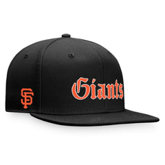San Francisco Giants Fanatics Gothic Script Fitted Hat - Black Hats