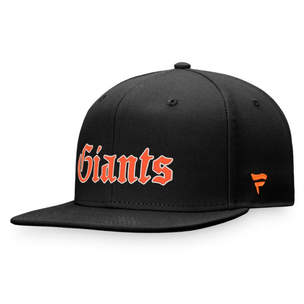 San Francisco Giants Fanatics Gothic Script Fitted Hat - Black Hats