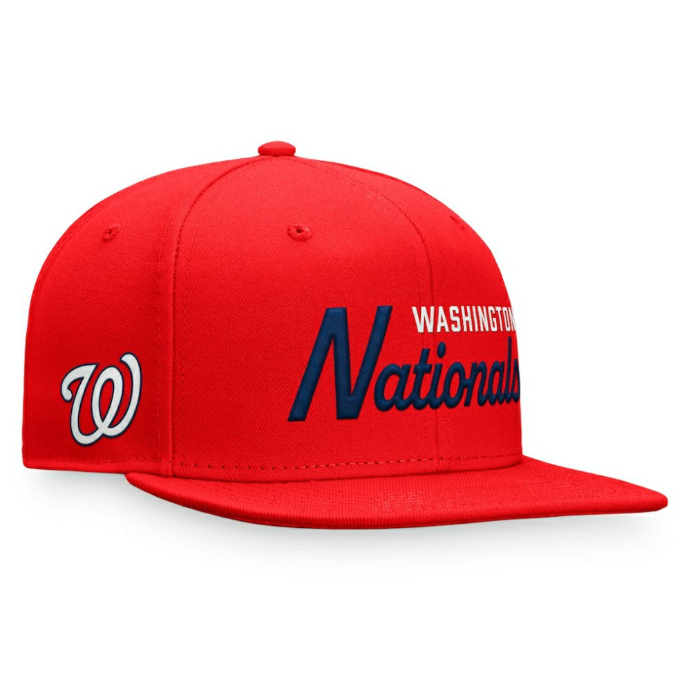 Washington Nationals Fanatics Script Snapback Hat - Red Hats