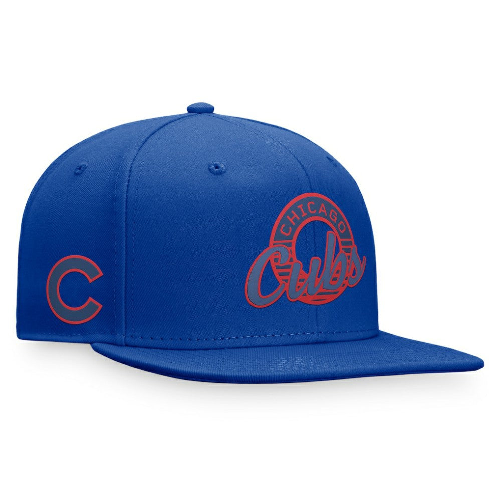 Chicago Cubs Fanatics Circle Script Snapback Hat - Royal Hats