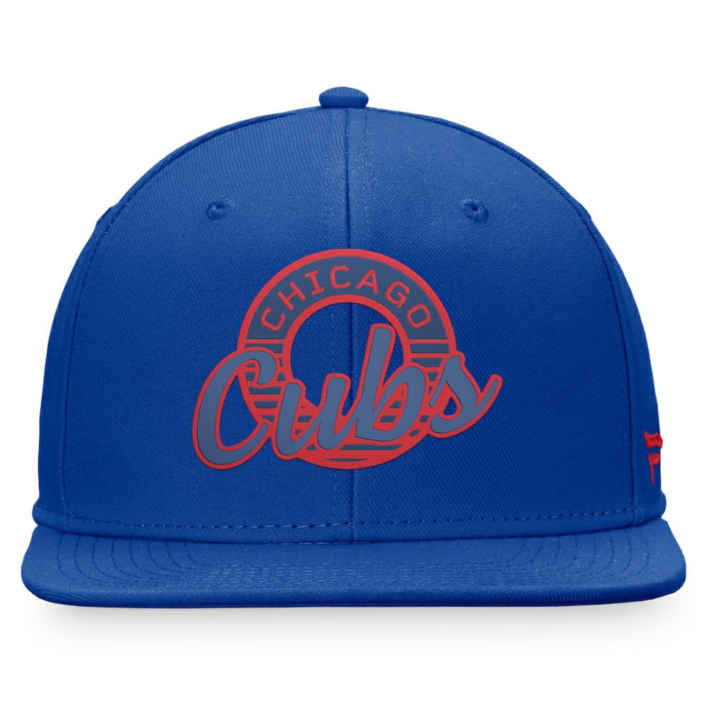 Chicago Cubs Fanatics Circle Script Snapback Hat - Royal Hats