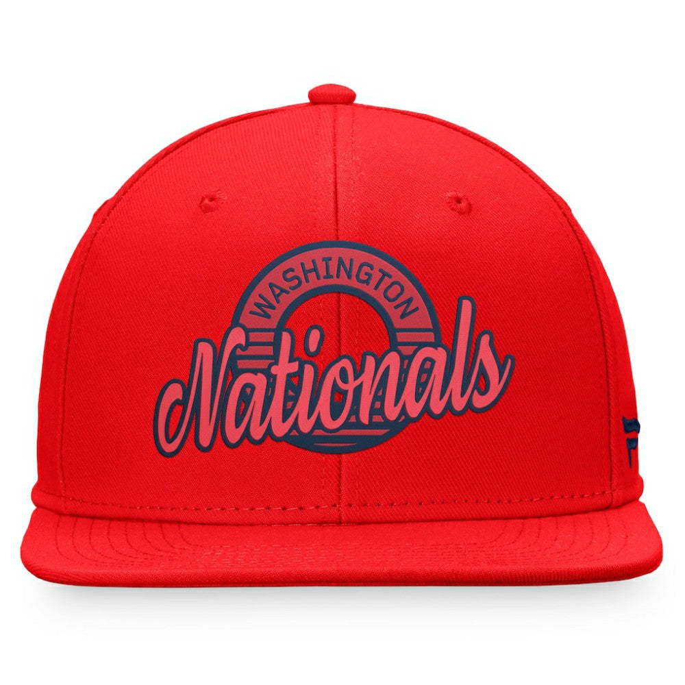 Washington Nationals Fanatics Circle Script Snapback Hat - Red Hats