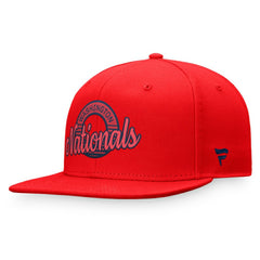 Washington Nationals Fanatics Circle Script Snapback Hat - Red Hats