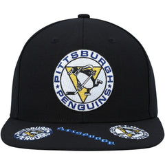 NHL Pittsburgh Penguins Mitchell & Ness Vintage Hat Trick Snapback Hat - Black