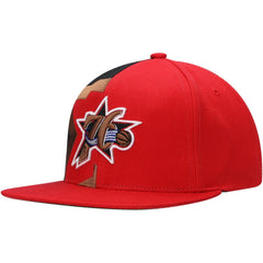 Philadelphia 76ers Hardwood Classics Retroline Snapback Hat Red