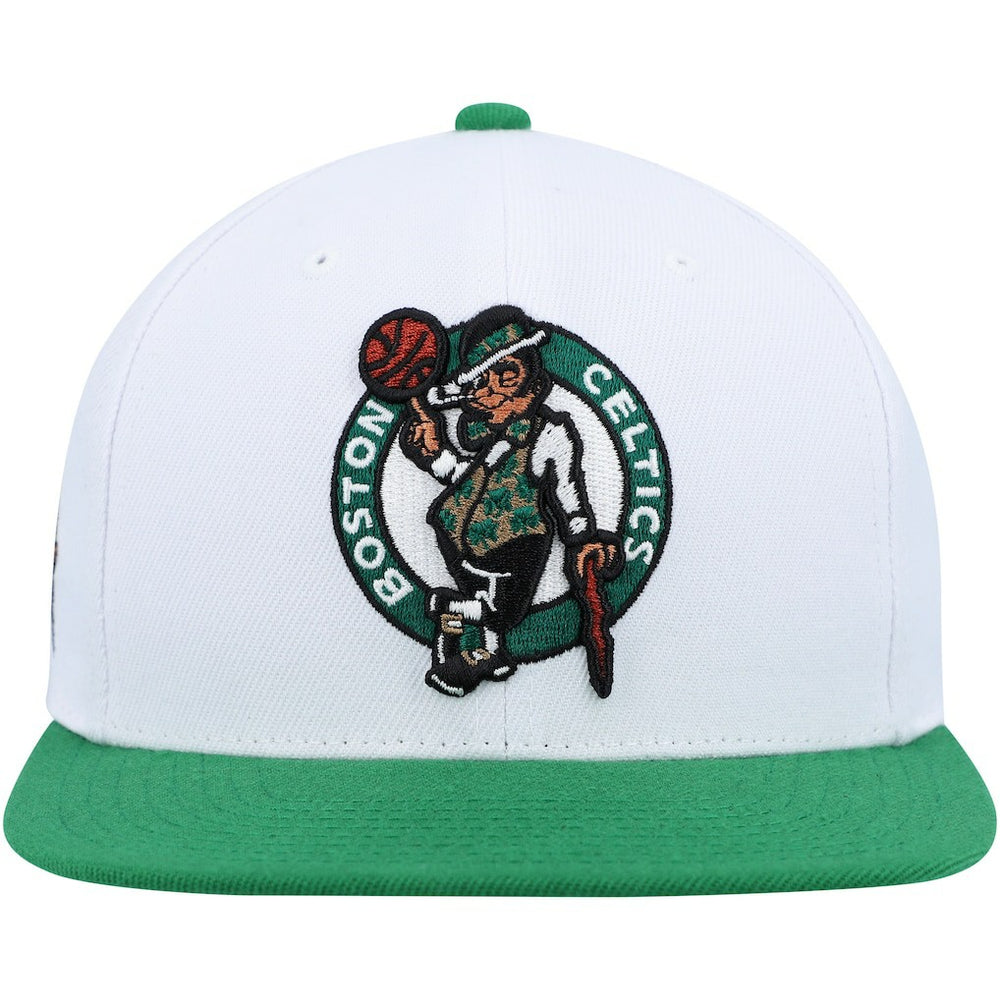 Boston Celtics Side Core 2.0 Snapback Hat White/Green