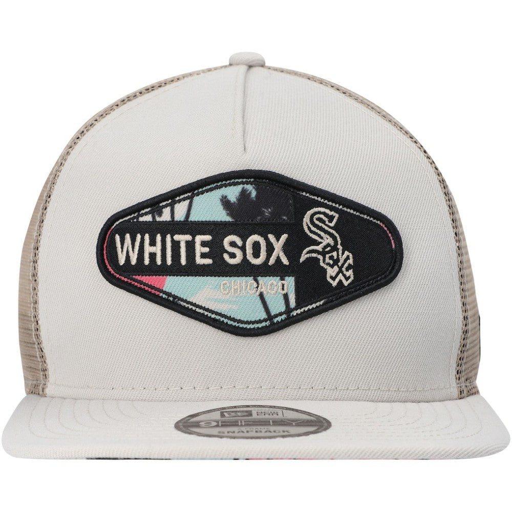 Chicago White Sox New Era Retro Beachin' Patch A-Frame Trucker 9FIFTY Snapback Hat - Natural Hats