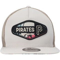 Pittsburgh Pirates New Era Retro Beachin' Patch A-Frame Trucker 9FIFTY Snapback Hat - Natural Hats