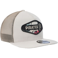 Pittsburgh Pirates New Era Retro Beachin' Patch A-Frame Trucker 9FIFTY Snapback Hat - Natural Hats