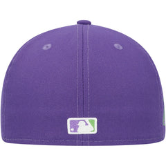 Miami Marlins New Era Lime Side Patch 59FIFTY Fitted Hat - Purple Hats