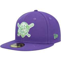 Pittsburgh Pirates New Era Lime Side Patch 59FIFTY Fitted Hat - Purple Hats