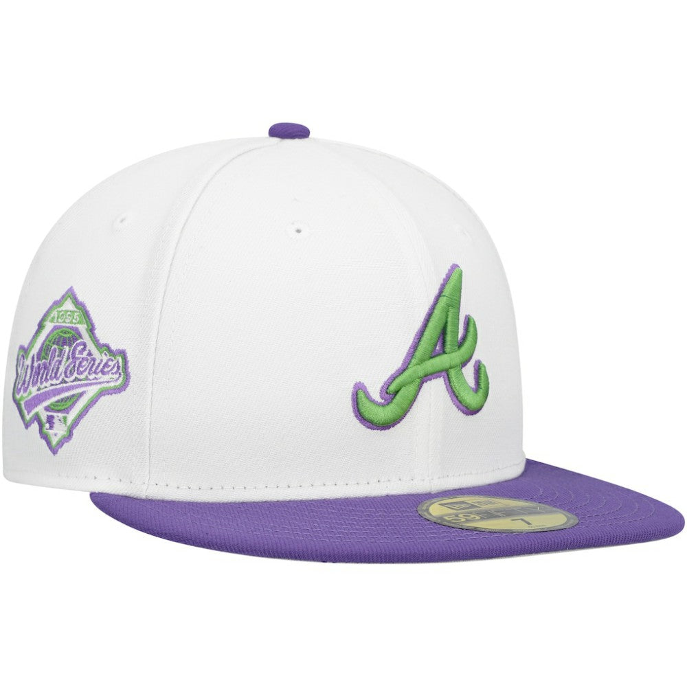 Atlanta Braves New Era  Side Patch 59FIFTY Fitted Hat - White Hats