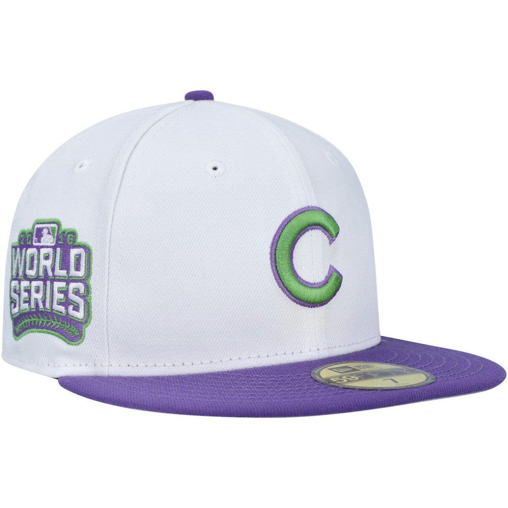 Chicago Cubs New Era  Side Patch 59FIFTY Fitted Hat - White Hats