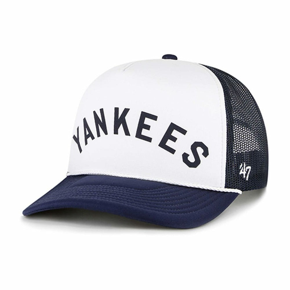 New York Yankees '47 Foam Front Script Trucker Snapback Hat - White Hats