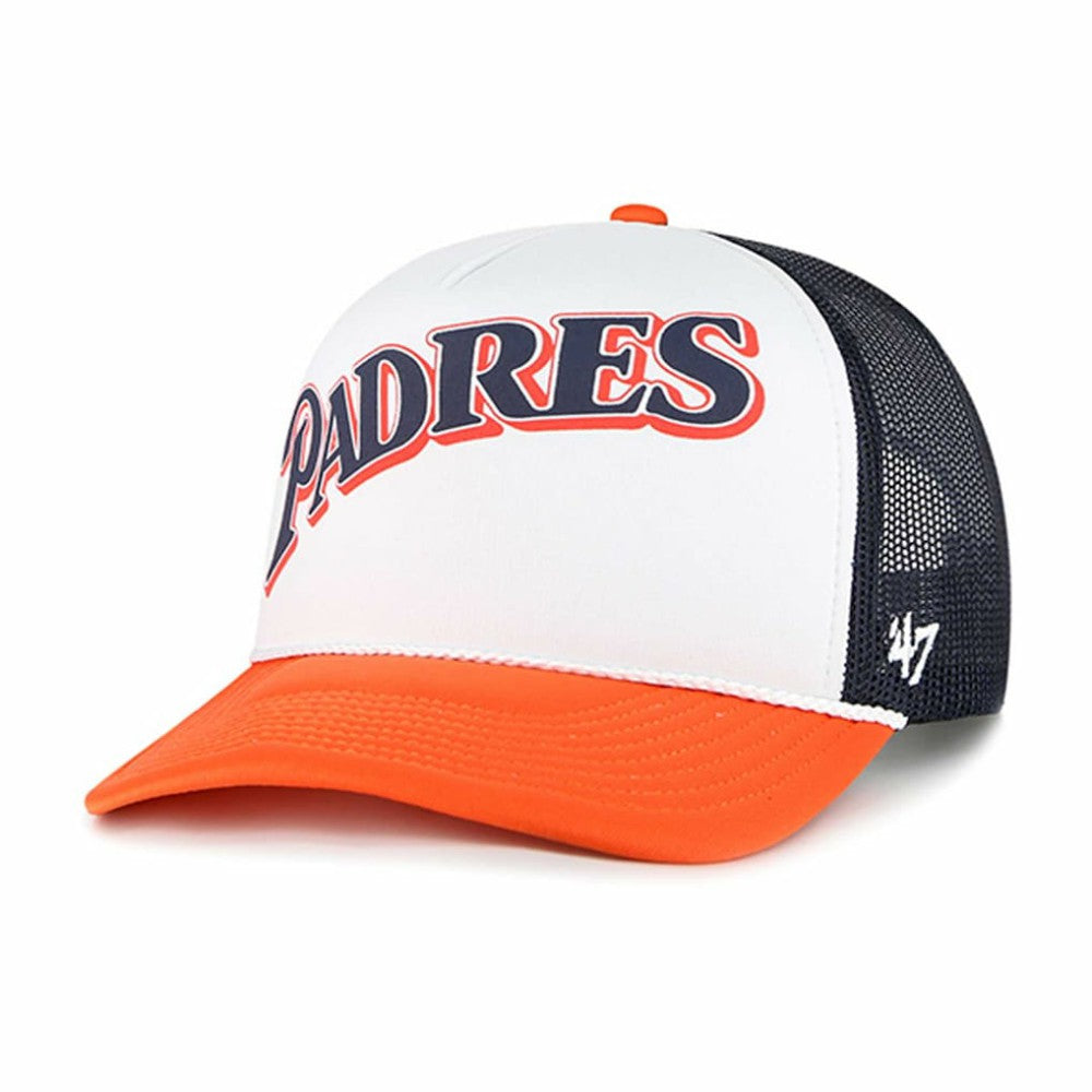 San Diego Padres '47 Foam Front Script Trucker Snapback Hat - White Hats