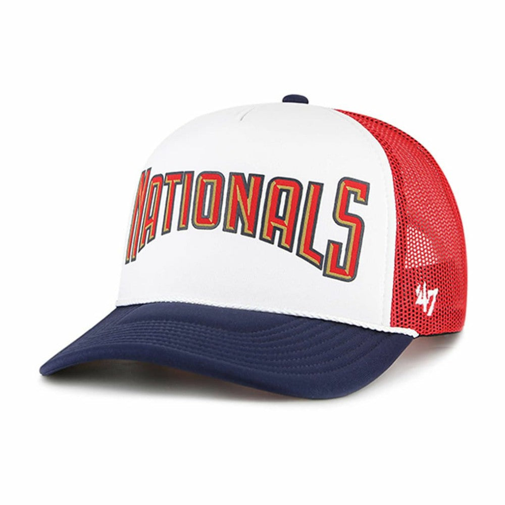 Washington Nationals '47 Foam Front Script Trucker Snapback Hat - White Hats