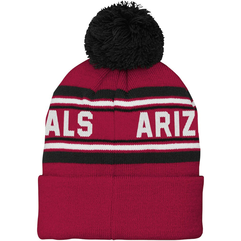 Arizona Cardinals Youth Jacquard Cuffed Knit Hat with Pom Cardinal