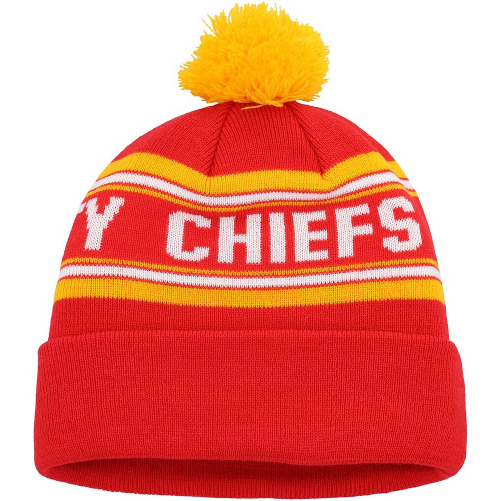 Kansas City Chiefs Youth Jacquard Cuffed Knit Hat with Pom Red
