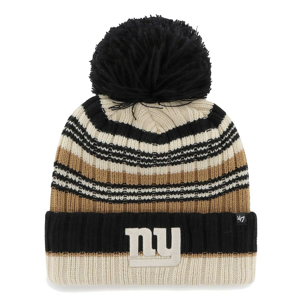 New York Giants '47 Women's Barista Cuffed Knit Hat with Pom Natural