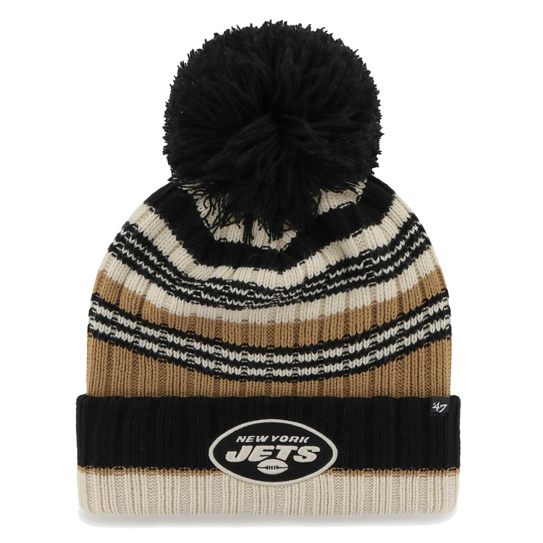 New York Jets '47 Women's Barista Cuffed Knit Hat with Pom Natural