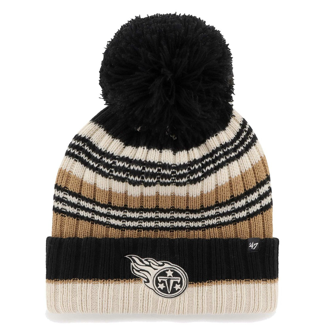 Tennessee Titans '47 Women's Barista Cuffed Knit Hat with Pom Natural