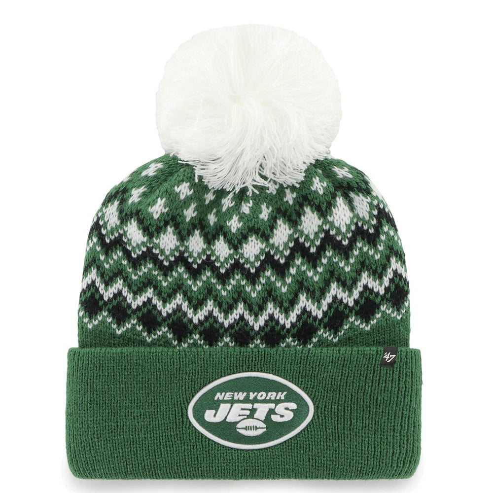 New York Jets '47 Women's Elsa Cuffed Knit Hat with Pom Green