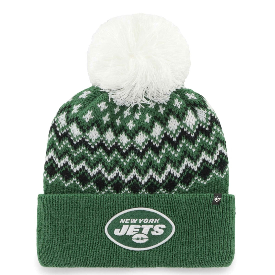 New York Jets '47 Women's Elsa Cuffed Knit Hat with Pom Green