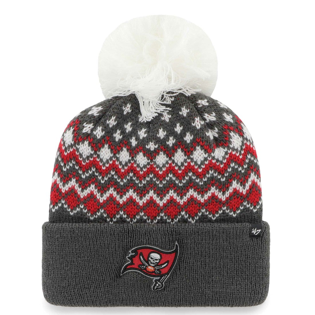 Tampa Bay Buccaneers '47 Women's Elsa Cuffed Knit Hat with Pom Pewter