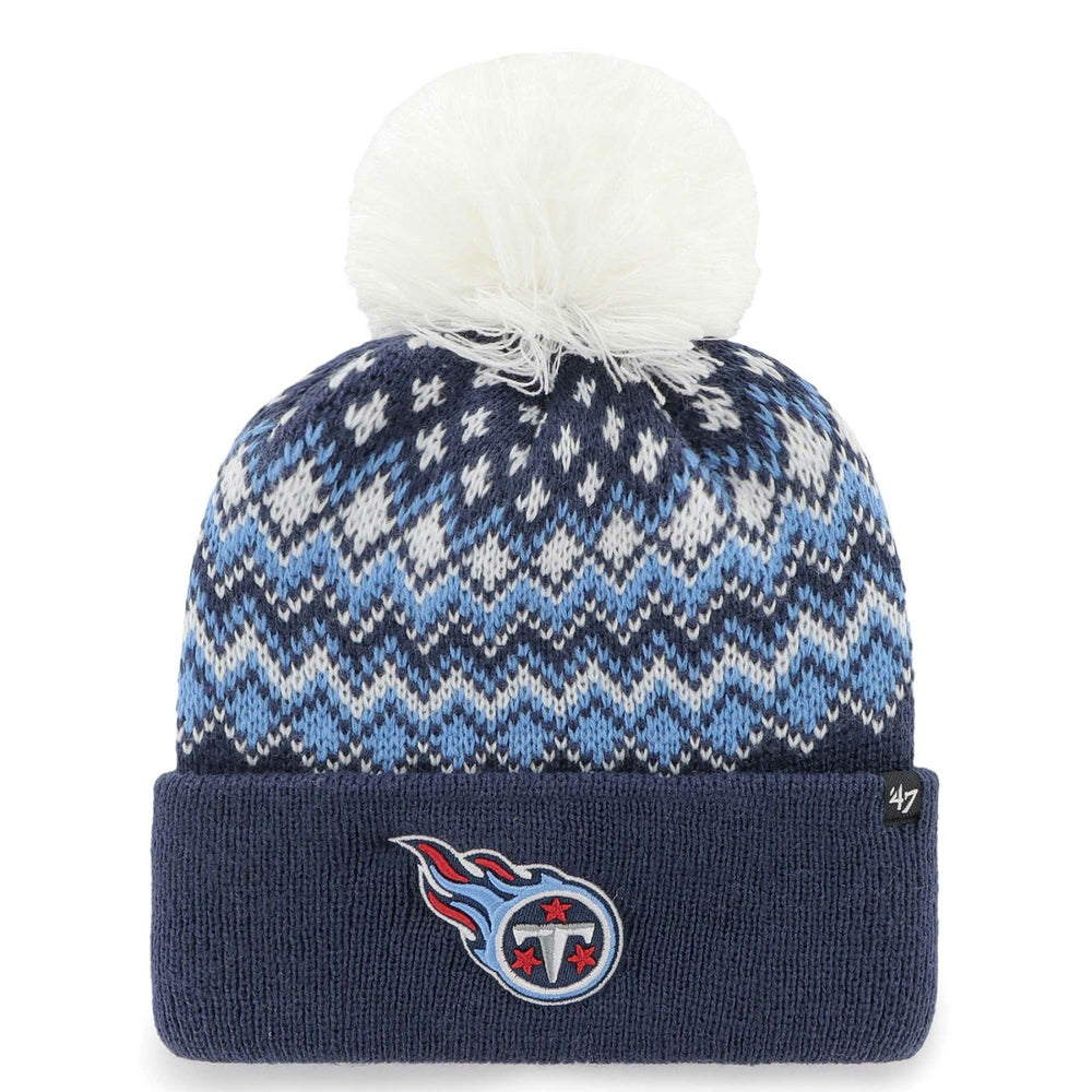Tennessee Titans '47 Women's Elsa Cuffed Knit Hat with Pom Navy