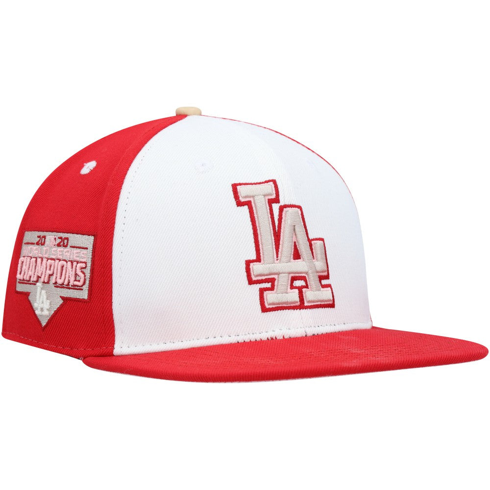 Los Angeles Dodgers Pro Standard Strawberry Ice Cream Drip Snapback Hat - White/Red Hats