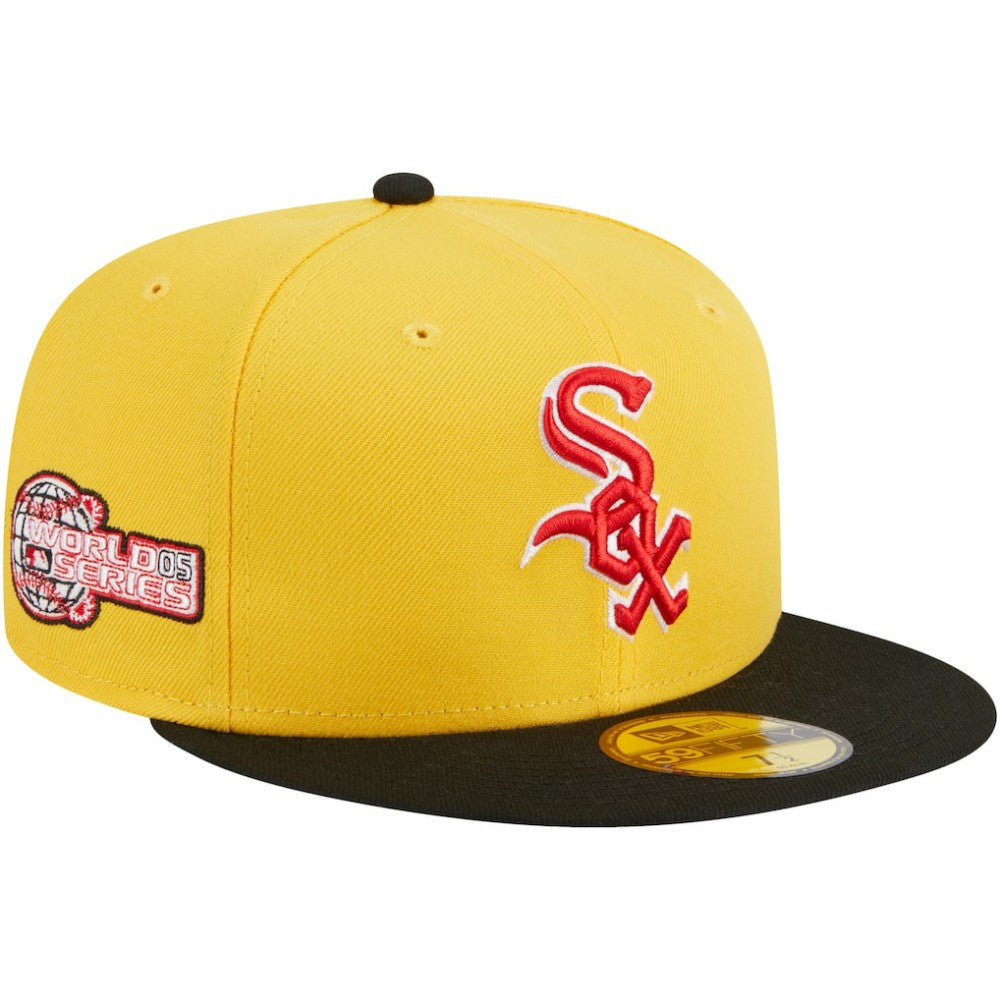 Chicago White Sox New Era Grilled 59FIFTY Fitted Hat - Yellow/Black Hats